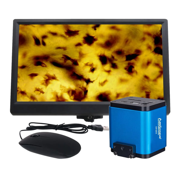 Cámaras para Microscópios Amscope con Monitor 1080p 60fps Auto-focus HDMI + Wi-Fi High-Sensitivity Color CMOS C-Mount