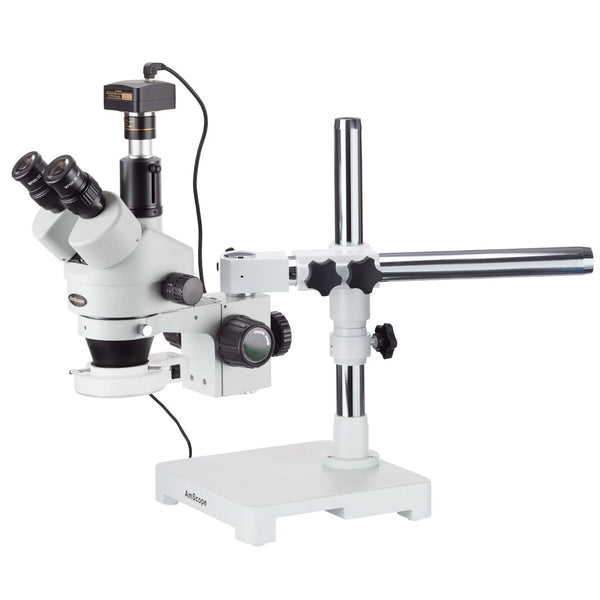 Microscopio Estereo Trinocular LED Amscope 3.5X-90X Stereo Microscope con Cámara 5MP