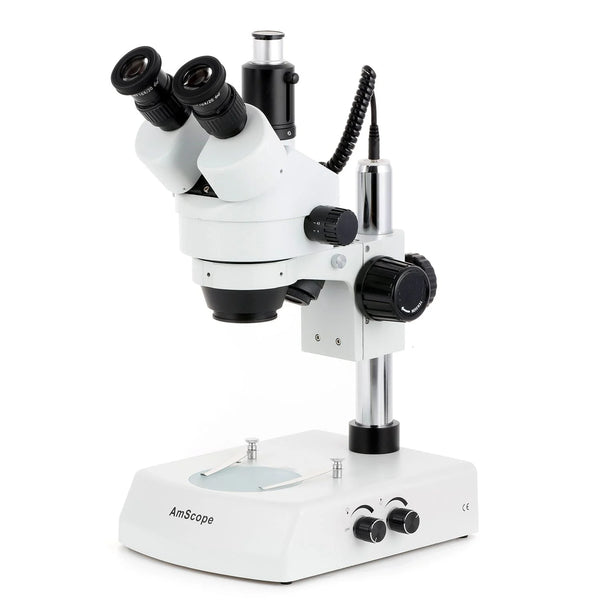 Microscopio Estéreo Trinocular AmScope Luz de Intensidad Dual