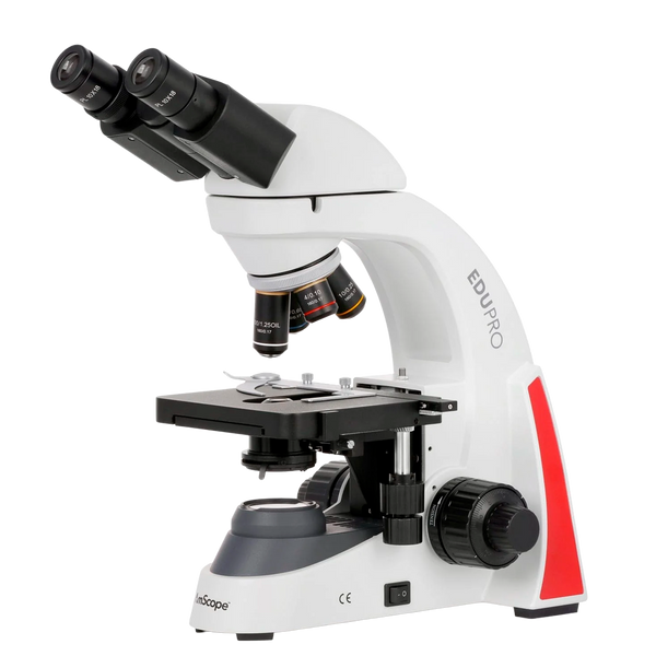 Microscopio Compuesto Binocular AmScope Serie EduPro EDU550 con Platina Mecánica de Dos Capas e Iluminación LED de 3 W