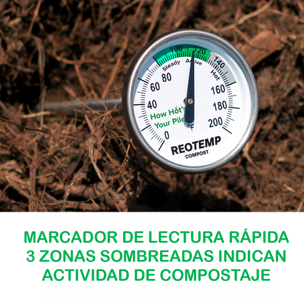 Termómetros Reotemp para Compostaje de Uso Doméstico de 6,3 mm Ø y desde 40 cm de Longitud