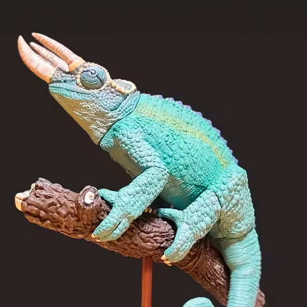 Simulación de Camaleón de Jackson Verde Reptil (+3)