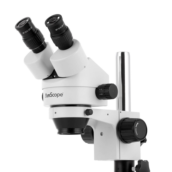 Microscopios Estereo Binoculares AmScope Serie SM-1BSZ con Aumento de 3.5 hasta 180x  y Soporte de columna²⁶
