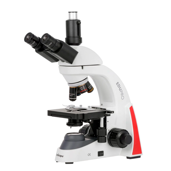 Microscopio Compuesto Trinocular AmScope Serie EduPro EDU550 con Platina Mecánica de Dos Capas e Iluminación LED de 3 W