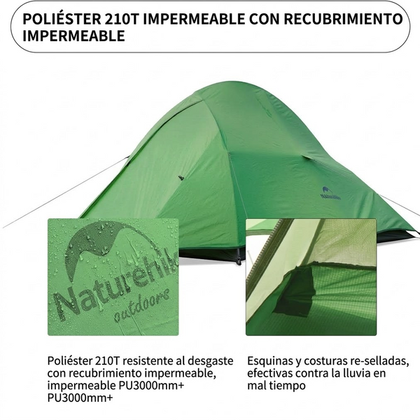 Carpa Naturehike Serie Cloud Up Base Ultraligera para 1 Persona desde 2.08 kg