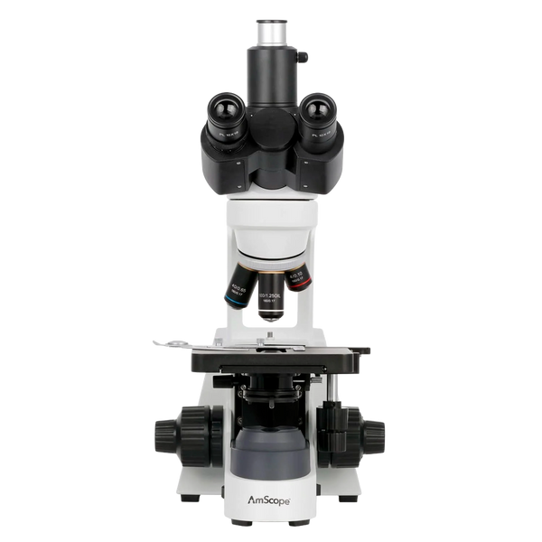 Microscopio Compuesto Trinocular AmScope Serie EduPro EDU550 con Platina Mecánica de Dos Capas e Iluminación LED de 3 W