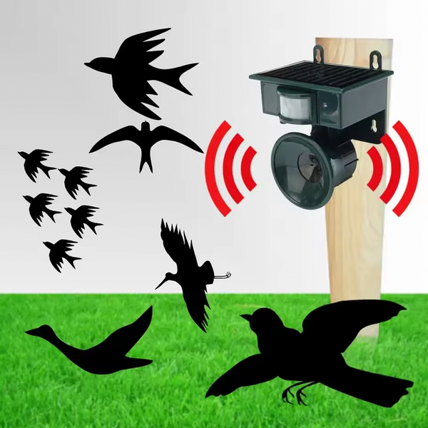 Repelente Ultrasónico para Animales para Exteriores con Energía Solar Impermeable Cobertura Yagi con Sensor de Movimiento