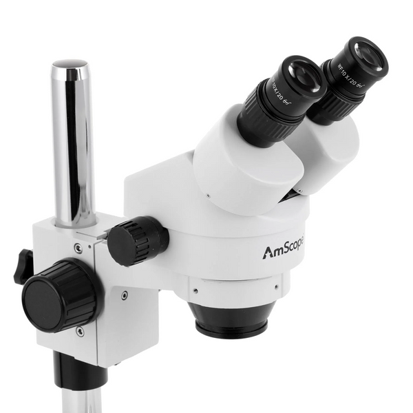 Microscopios Estereo Binoculares AmScope Serie SM-1BSZ con Aumento de 3.5 hasta 180x  y Soporte de columna²⁶