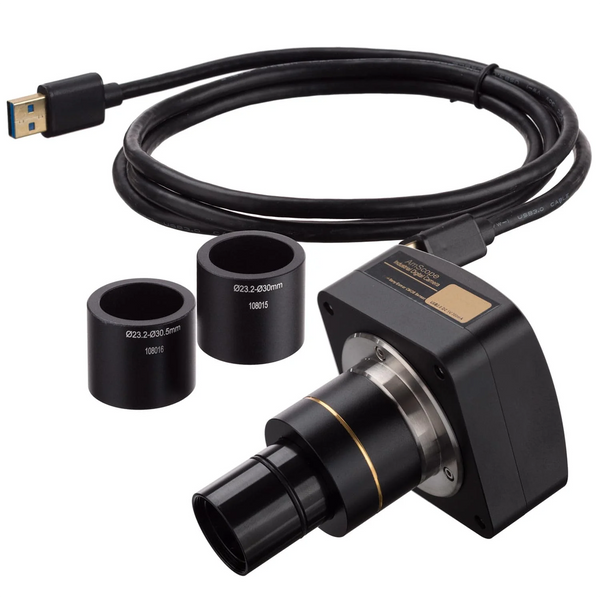 Cámaras para Microscopio AmScope Serie MU con Sensor CMOS USB 2.0 de Montura C hasta 10 MP con Lente Reductor de 0.5× ²⁶