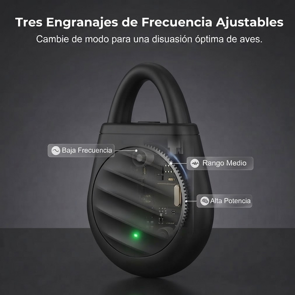 Ahuyentador Ultrasónico de Aves de Bolsillo con 3 Modos & USB C