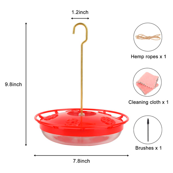 Alimentadores para Colibríes con Percha, Incluye Gancho para Colgar