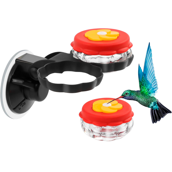 Alimentadores Manuales para Colibríes con Percha (Juego de 2), Incluye Ventosa para Pegar en La Ventana