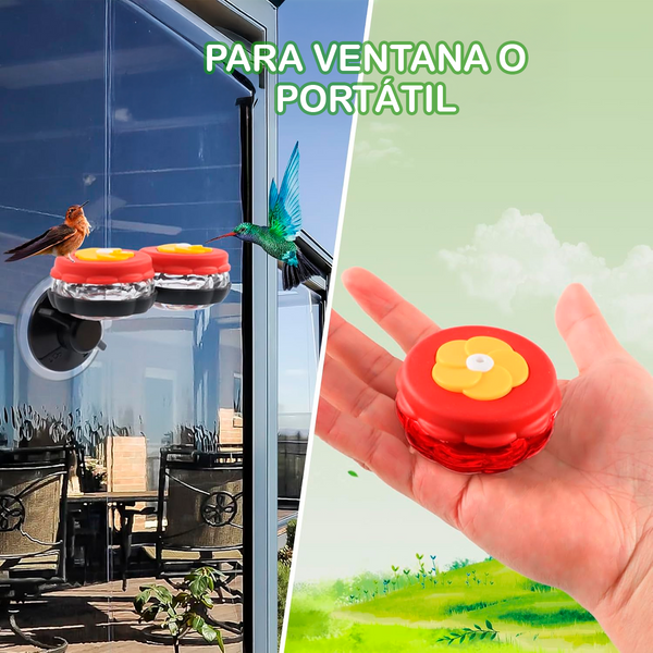 Alimentadores Manuales para Colibríes con Percha (Juego de 2), Incluye Ventosa para Pegar en La Ventana