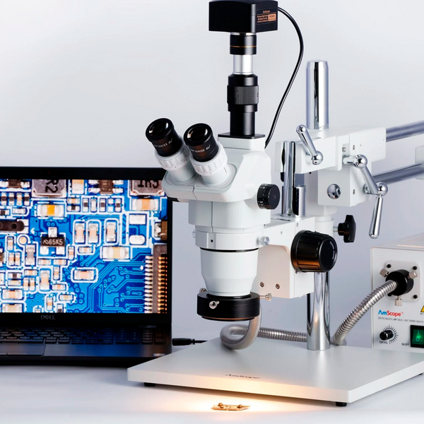 Microscopio Estéreo Trinocular AmScope Serie ZM-4 Zoom hasta 225×