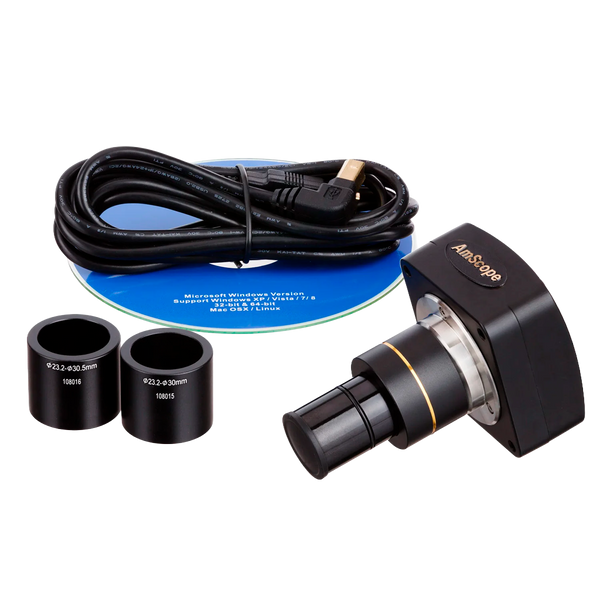 Cámaras para Microscopio AmScope Serie MU GS con Obturador Global USB 3.0 de Montura C hasta 5 MP