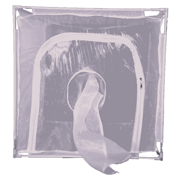 Jaulas de Cría de Insectos de Malla 150 a 200 µm Blanca con Estructura de Aluminio y Panel Transparente