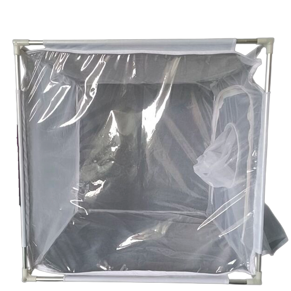 Jaulas de Cría de Insectos de Malla 150 a 200 µm Blanca con Estructura de Aluminio y Panel Transparente