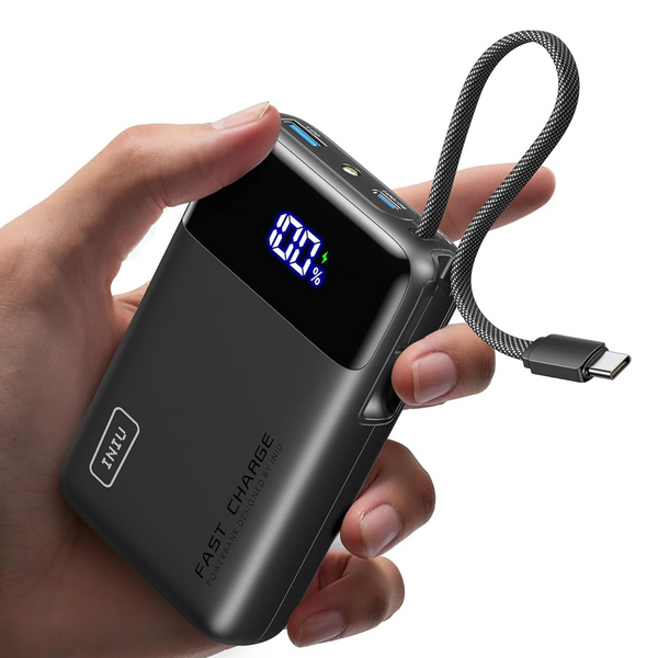 Batería Recargable de Reserva INIU 20000mAh  & 45 W con Cable USB C Integrado
