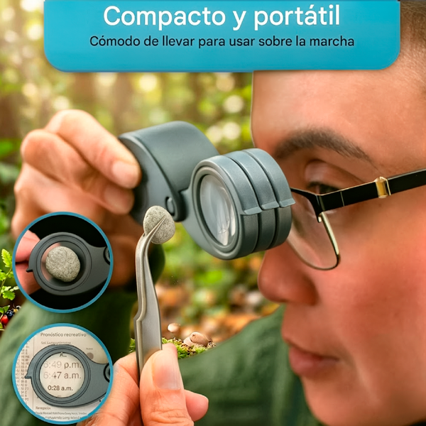 Lupa Plegable Carson TriView de 3x/5.5x/8.5x con Estuche Integrado