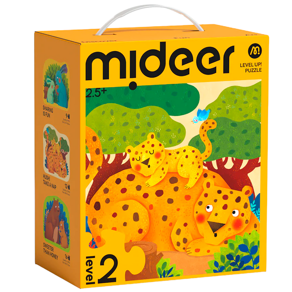 Rompecabezas Familias de Animales Nivel 2 con Bolsa de Almacenamiento 9–16 Piezas (+2)