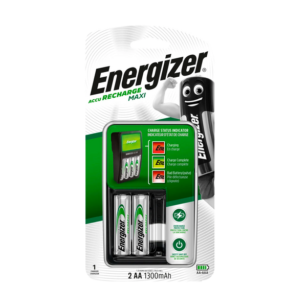 Cargador Maxi Energizer para 4 Baterías AA/AAA 