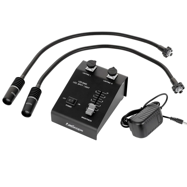 Iluminador AmScope Doble Cuello de Ganso LED de 6 Vatios