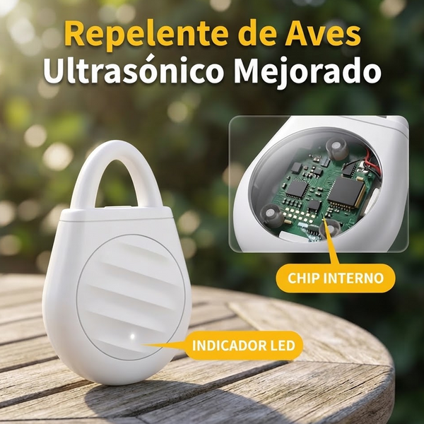 Ahuyentador Ultrasónico de Aves de Bolsillo con 3 Modos & USB C