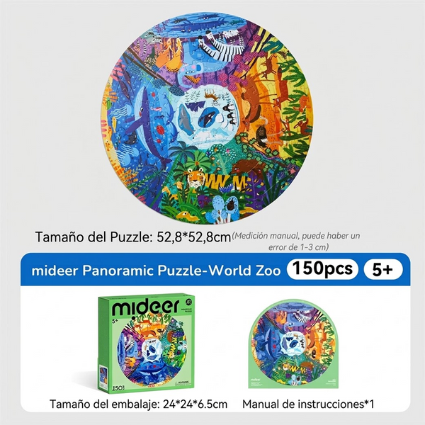 Rompecabezas Panorámico Animales del Mundo de 150 Piezas para (+5)