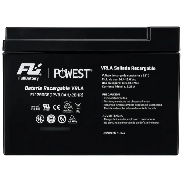 Batería Sellada Recargable Powest 12V 9 mAh para UPS 