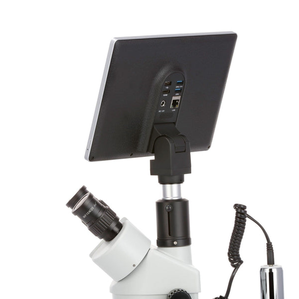 Microscopio Estéreo Trinocular Amscope 7X-45X Iluminación LED 10.5" y Monitor 8MP