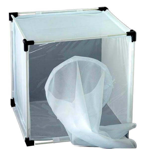 Jaulas de Cría de Insectos de Malla Fina Blanca con Estructura de Aluminio y Panel Transparente