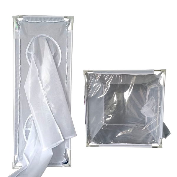 Jaulas de Cría de Insectos de Malla Fina Blanca con Estructura de Aluminio y Panel Transparente