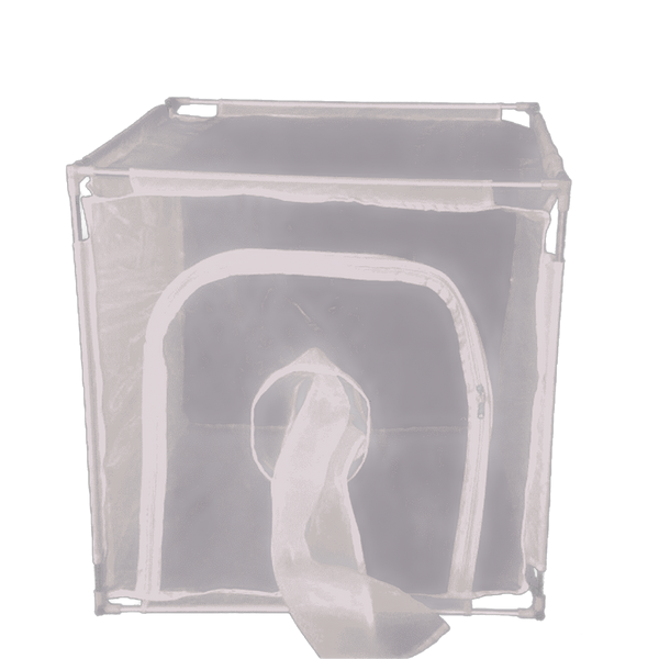 Jaulas de Cría de Insectos de Malla 150 a 200 µm Blanca con Estructura de Aluminio y Panel Transparente