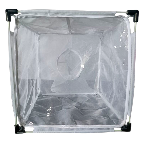 Jaulas de Cría de Insectos de Malla Fina Blanca de 150 a 160 µm con Estructura de Fibra de Vidrio y Panel Transparente
