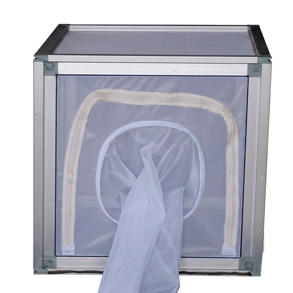 Jaulas de Cría de Insectos con Malla de Nailon de 650 a 700 µm, Estructura de Aluminio, Panel Transparente y Apertura Frontal con Manga