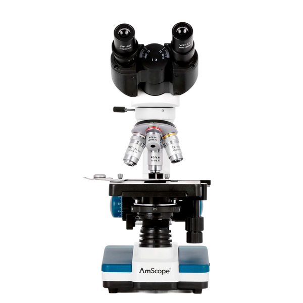 Microscopio Compuesto Binocular AmScope Serie B120 40X–2500X +  Cámara 2 MP