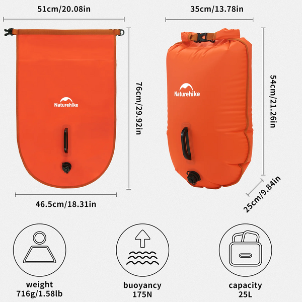 Airbag/Bolsas Secas Naturehike Impermeables de Capacidad desde 18 L