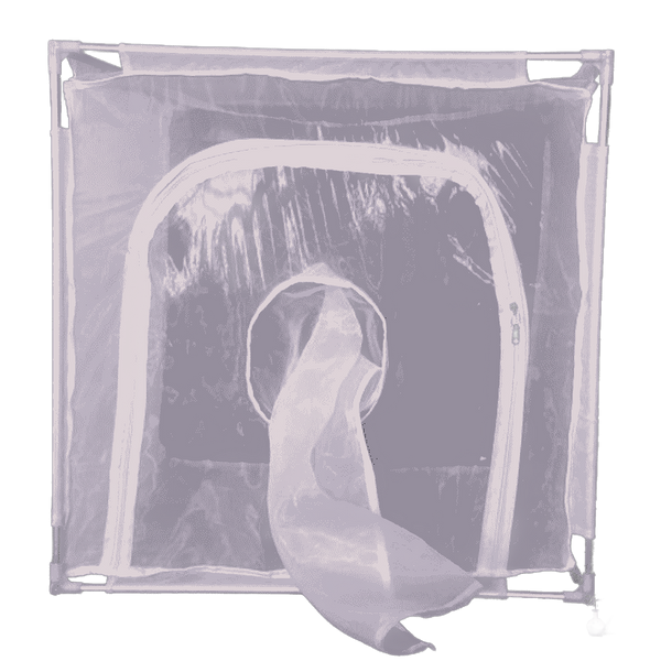 Jaulas de Cría de Insectos de Malla Fina Blanca con Estructura de Aluminio y Panel Transparente