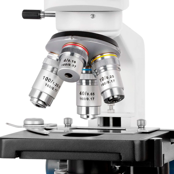 Microscopio Compuesto Binocular AmScope Serie B120 40X–2500X +  Cámara 2 MP