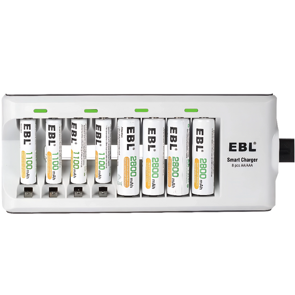 Cargador EBL para 8 Baterías AA y AAA