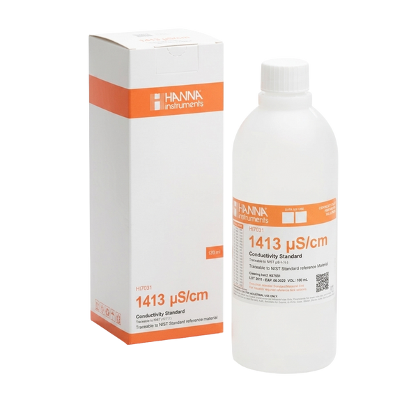 Solución HANNA de calibración de conductividad 1413 uS/cm c/certific 500 mL ²⁶
