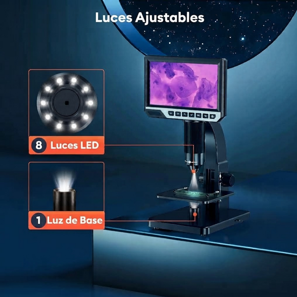 Microscopio con Pantalla LCD 2000X 12MP 