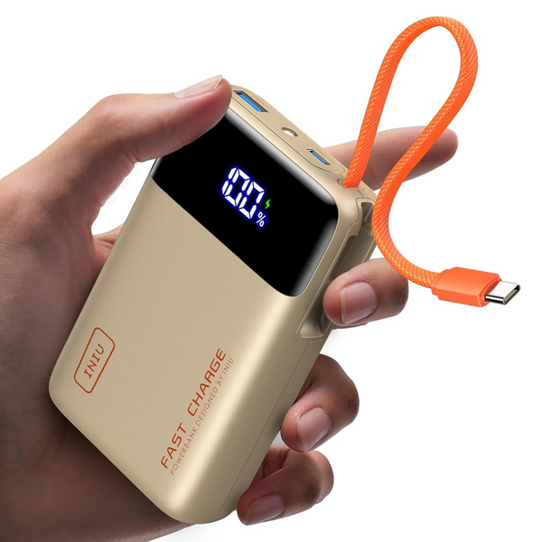Batería Recargable de Reserva INIU 20000mAh  & 45 W con Cable USB C Integrado