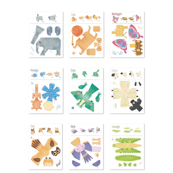 Modelo de Papel Animales de 10 Piezas (+5)
