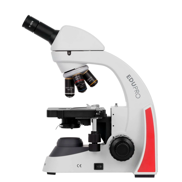Microscopio Compuesto Monocular AmScope Serie EDU550 con Platina Mecánica de Dos Capas e Iluminación LED de 3 W