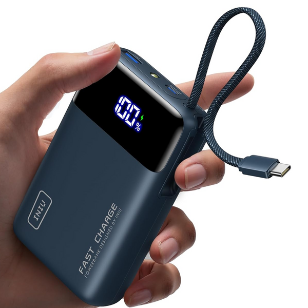 Batería Recargable de Reserva INIU 20000mAh  & 45 W con Cable USB C Integrado