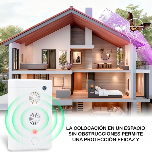 Ahuyentador Ultrasónico B•Tools Contra Murciélagos con Dos Parlantes, para Interiores (Hasta 60 m²) ²⁵