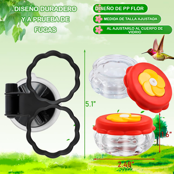 Alimentadores Manuales para Colibríes con Percha (Juego de 2), Incluye Ventosa para Pegar en La Ventana
