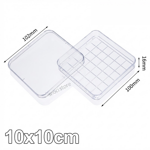 Placa de Petri Cuadrada Estéril SanDisk con Tapa 100 x 100 x 15 mm - 10 Ud.