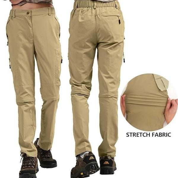 Pantalones Casuales Cargo Convertibles para Senderismo Múltiples Bolsillos con Cremallera para Mujer